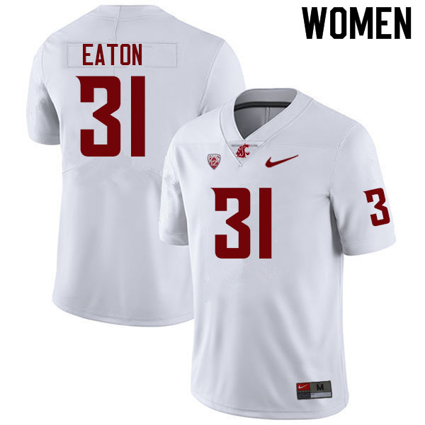 Women #31 Will Eaton Washington State Cougars College Football Jerseys Sale-White